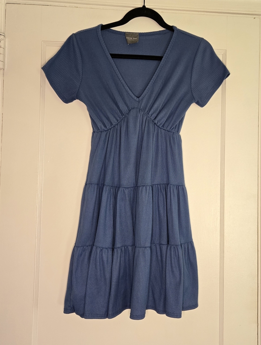 Olivia Rae Short Sleeve Mini Summer Dress - Women's X-Small - Blue